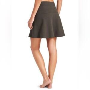 🆕 NWOT Athleta Ponte Twill Skirt Fit & Flare Stretch Zip Green Gray Grey Taup 8